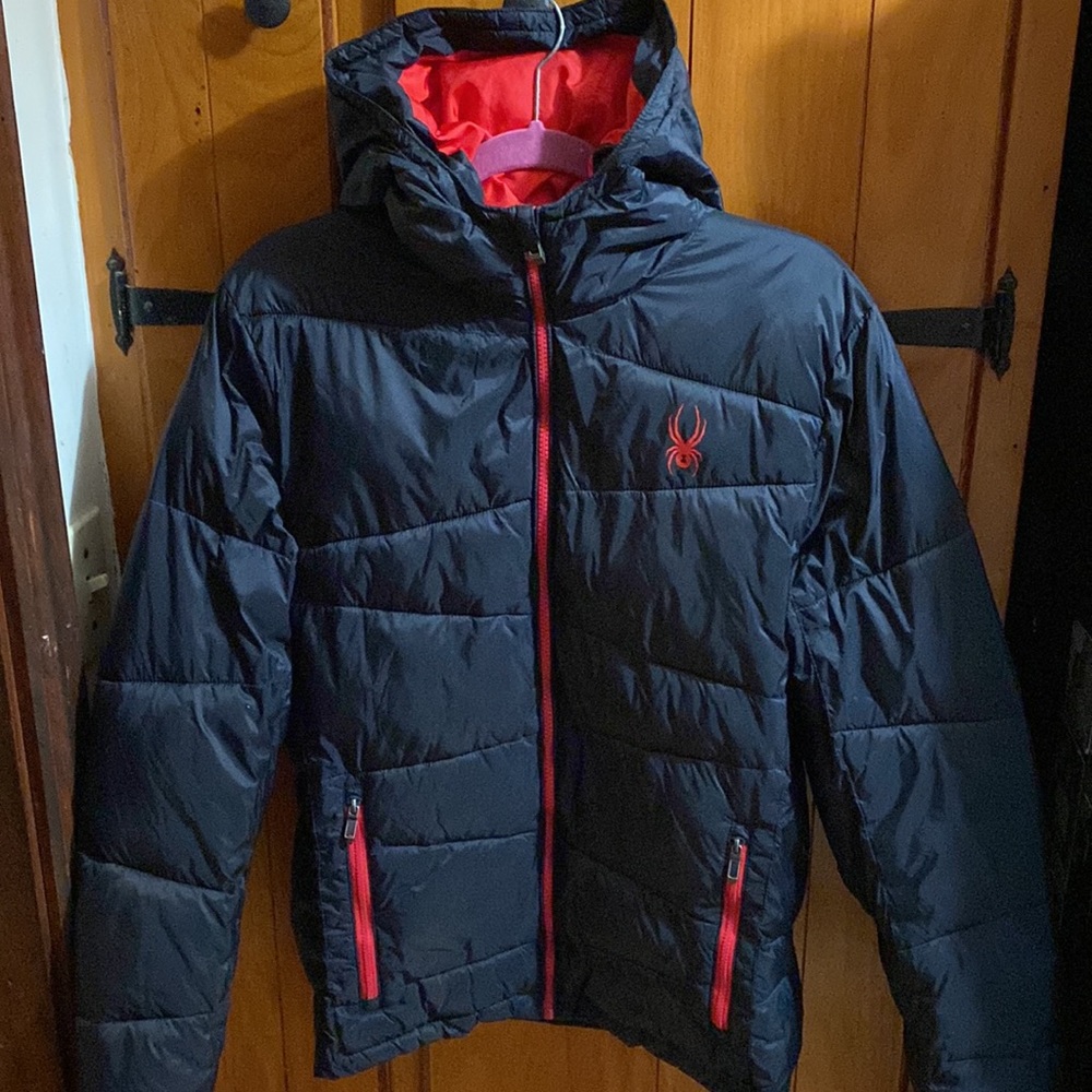 NWOT Navy Spyder Puffer Jacket mens med